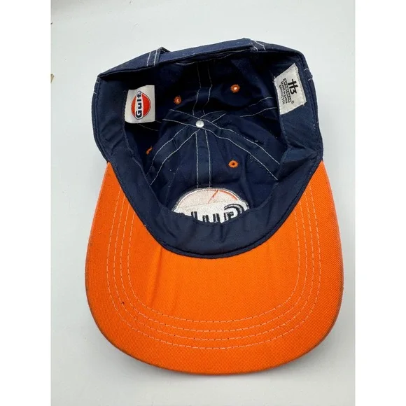 Gulf Oil Racing Hat H3 Sportgear Navy Blue Orange Embroidered Adjustable Cap - Picture 4 of 5